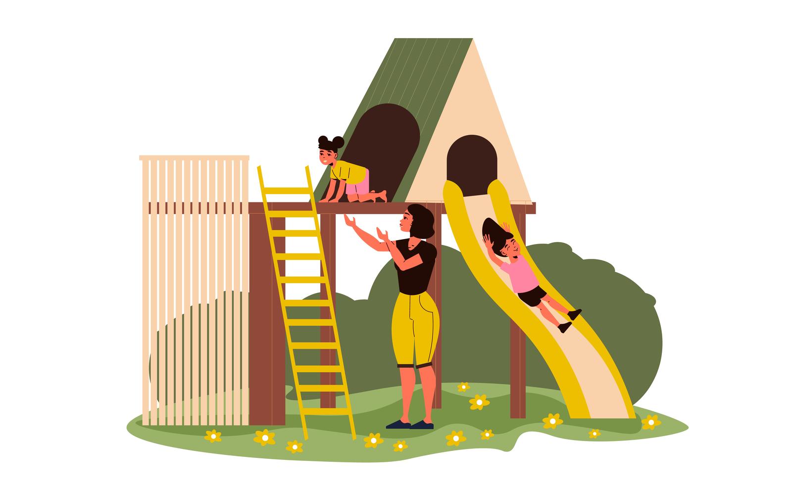 Kids Playground Vector Illustration Concept