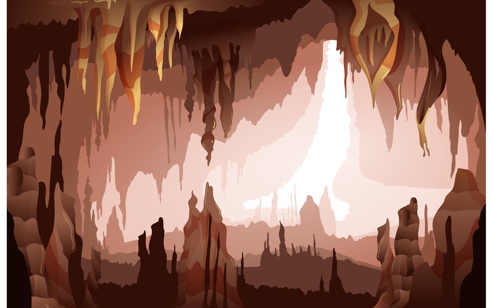 Stalactites Stalagmites Cave Illustration Vector Illustration Concept