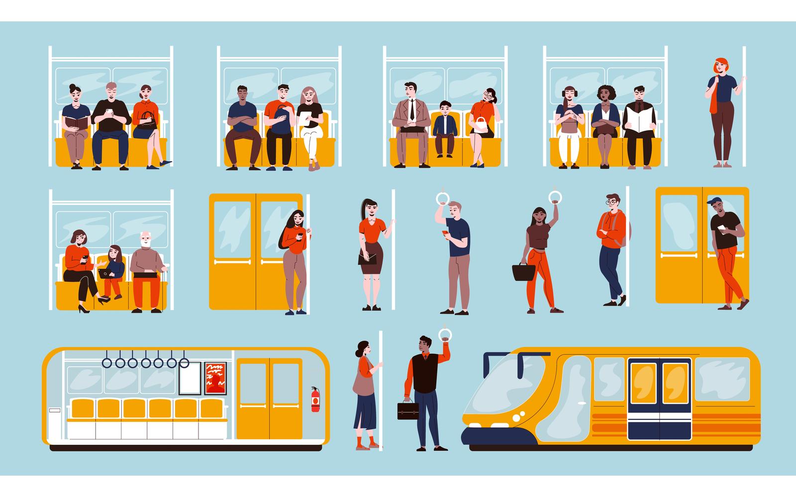 Metro Set Vector Illustration Concept