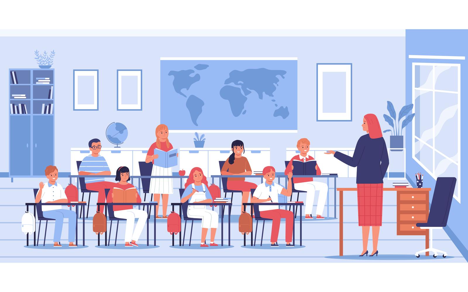 School Classroom Vector Illustration Concept