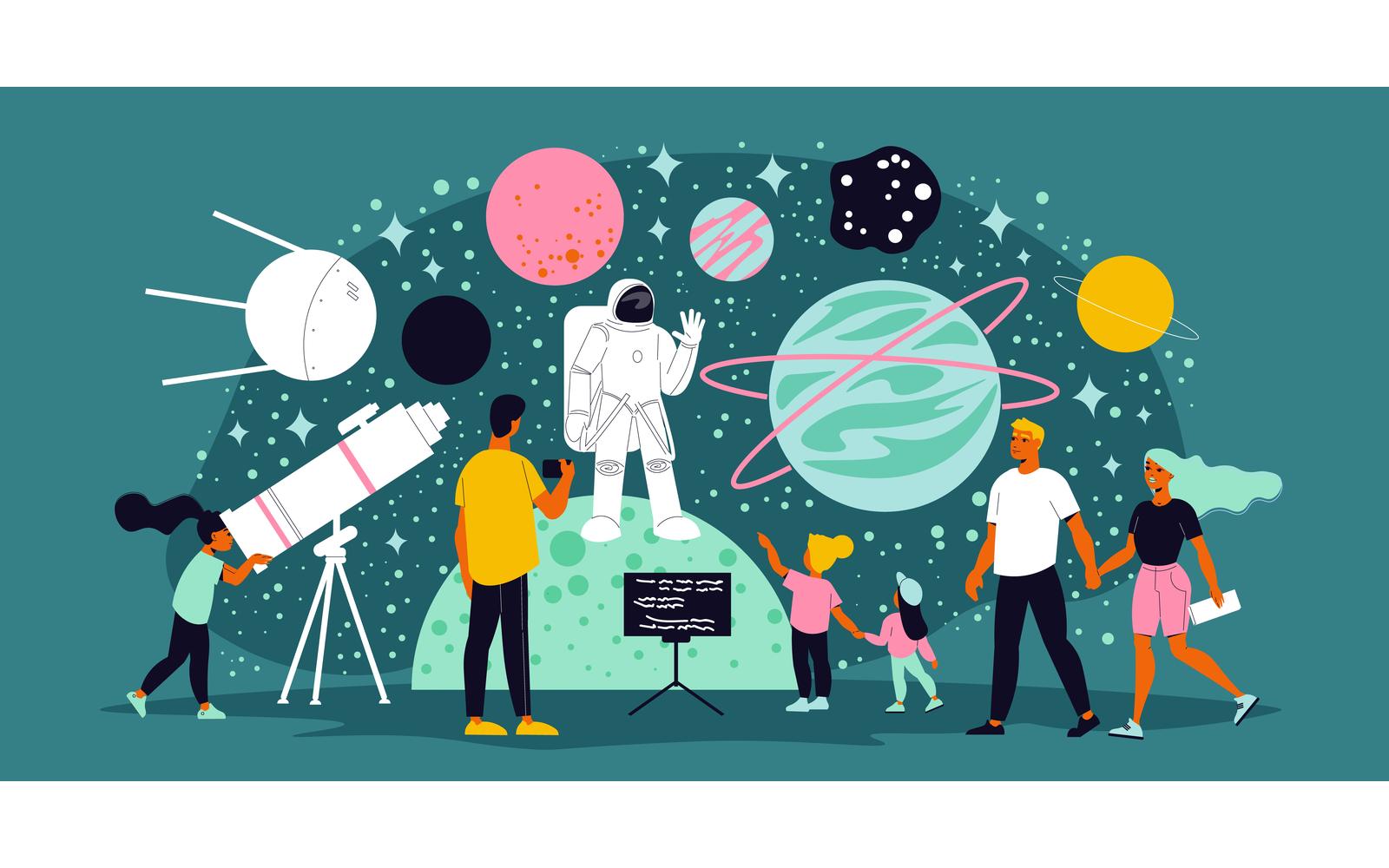 Planetarium Illustration Vector Illustration Concept