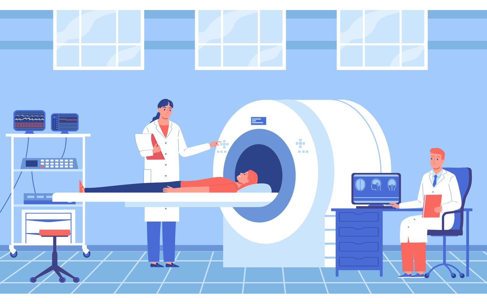 Hospital Mri Vector Illustration Concept