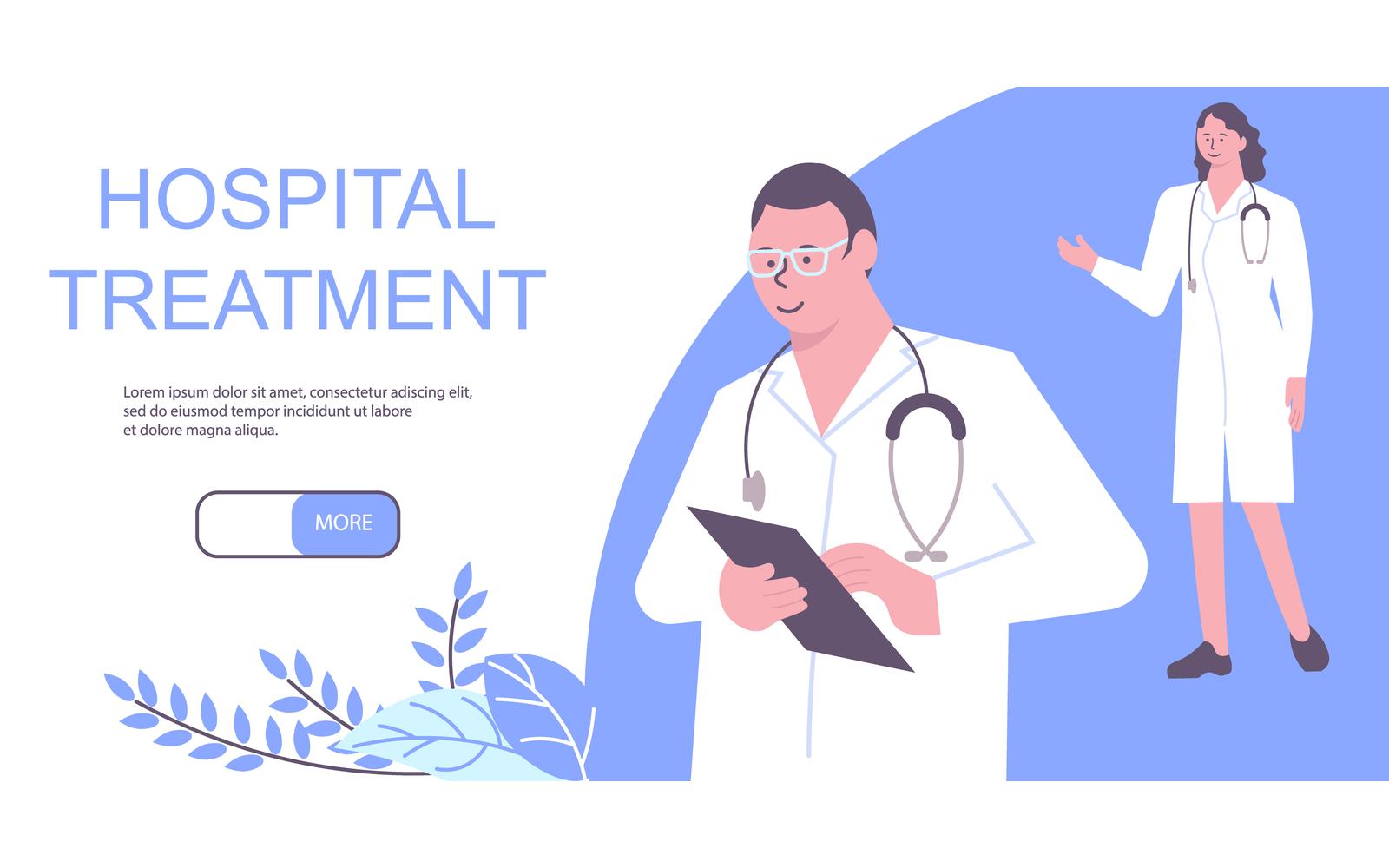 Hospital Banner Flat Vector Illustration Concept