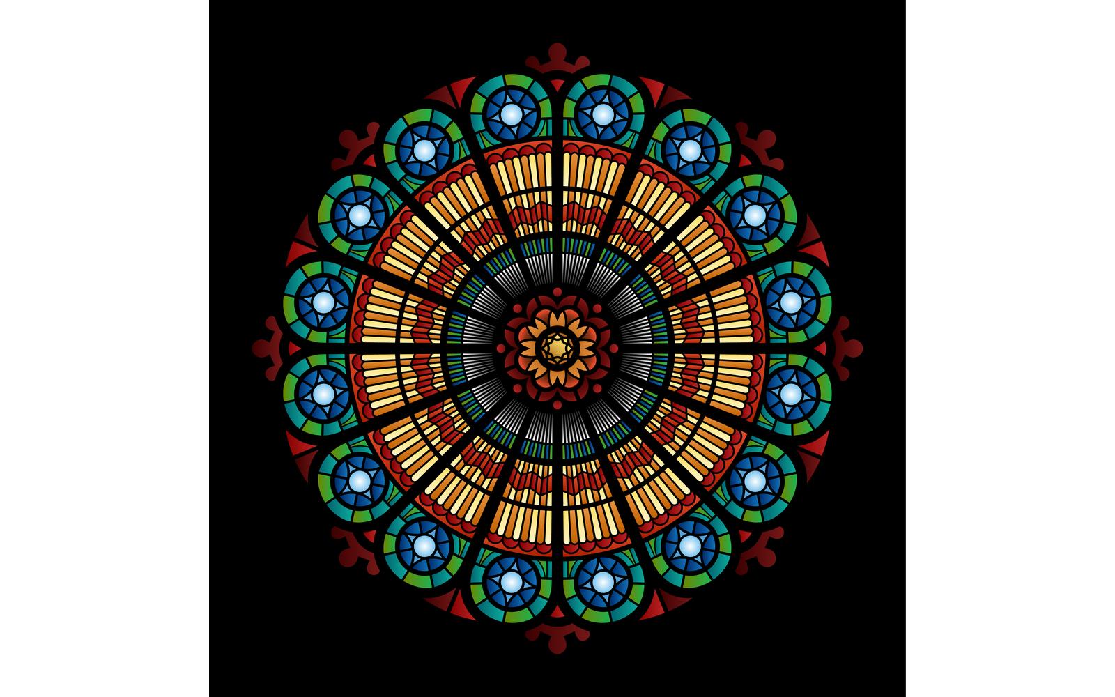 Cathedral Window Circle Vector Illustration Concept