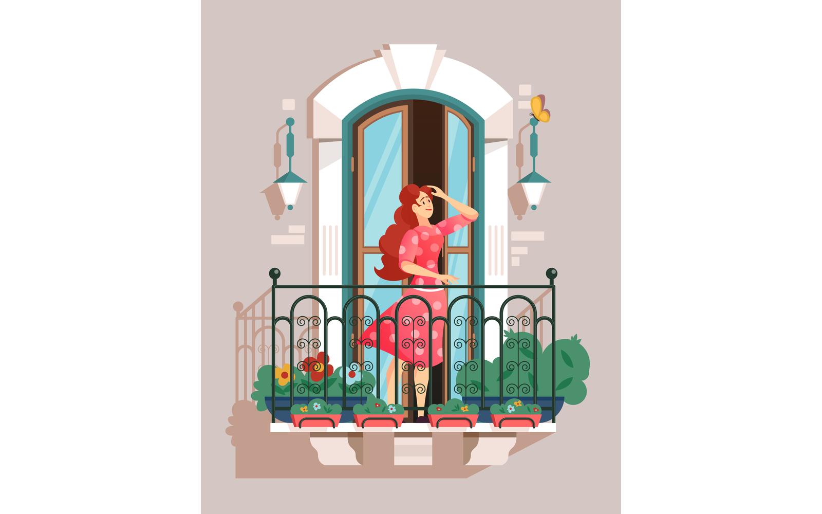 Balcony Illustration Vector Illustration Concept