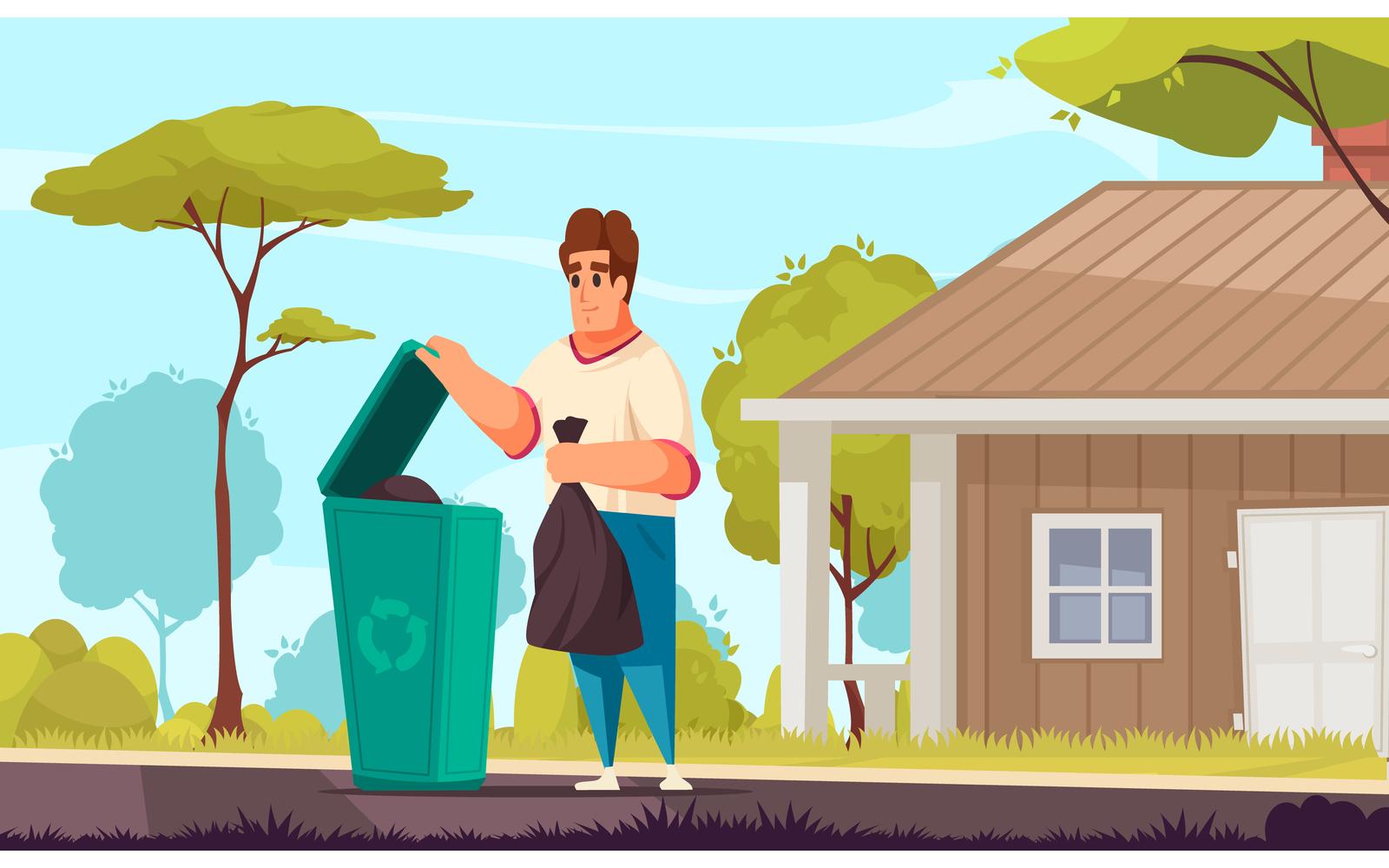 Daily Routine Man 2 Vector Illustration Concept