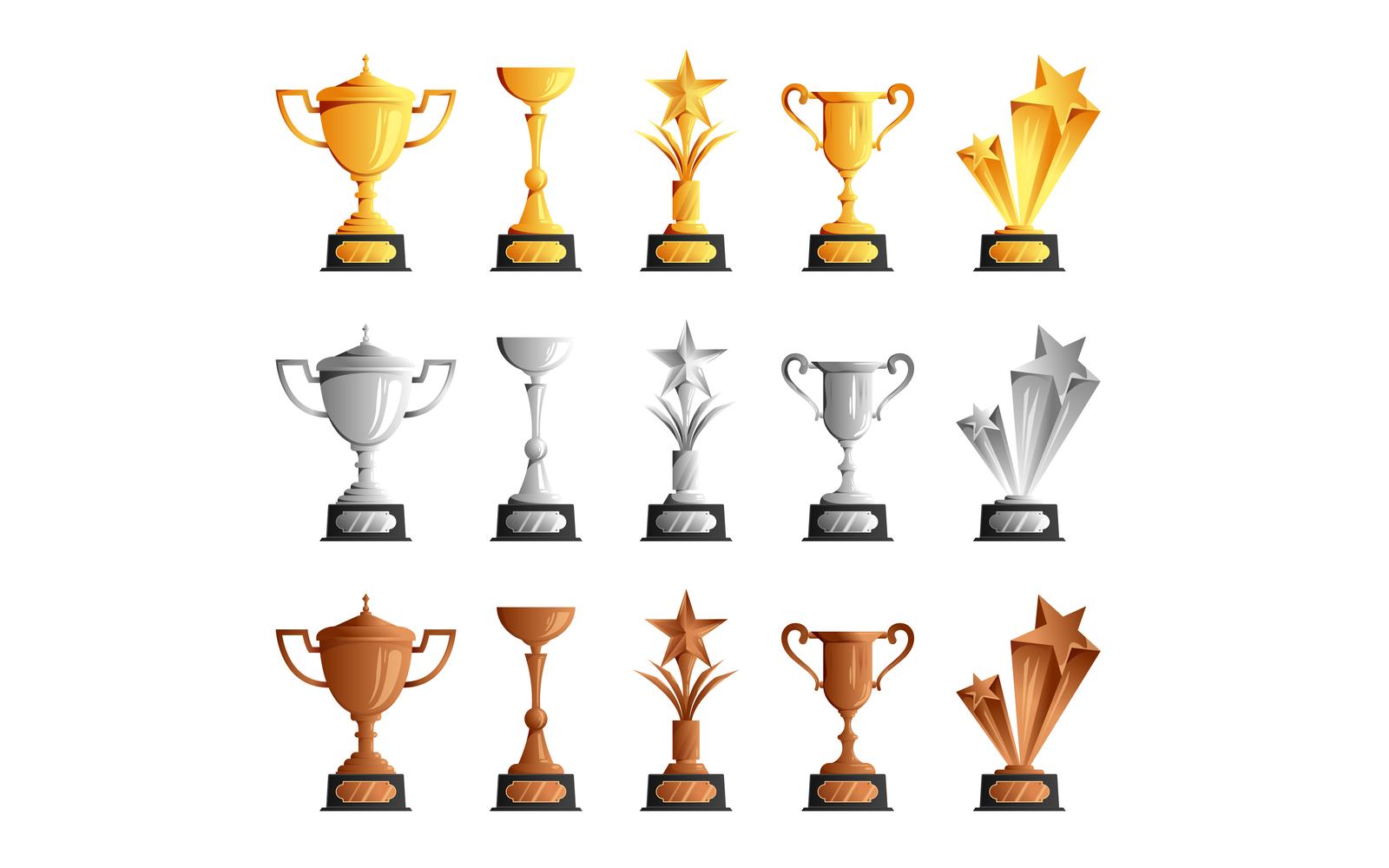 Cups Medals Reward 2 Vector Illustration Concept