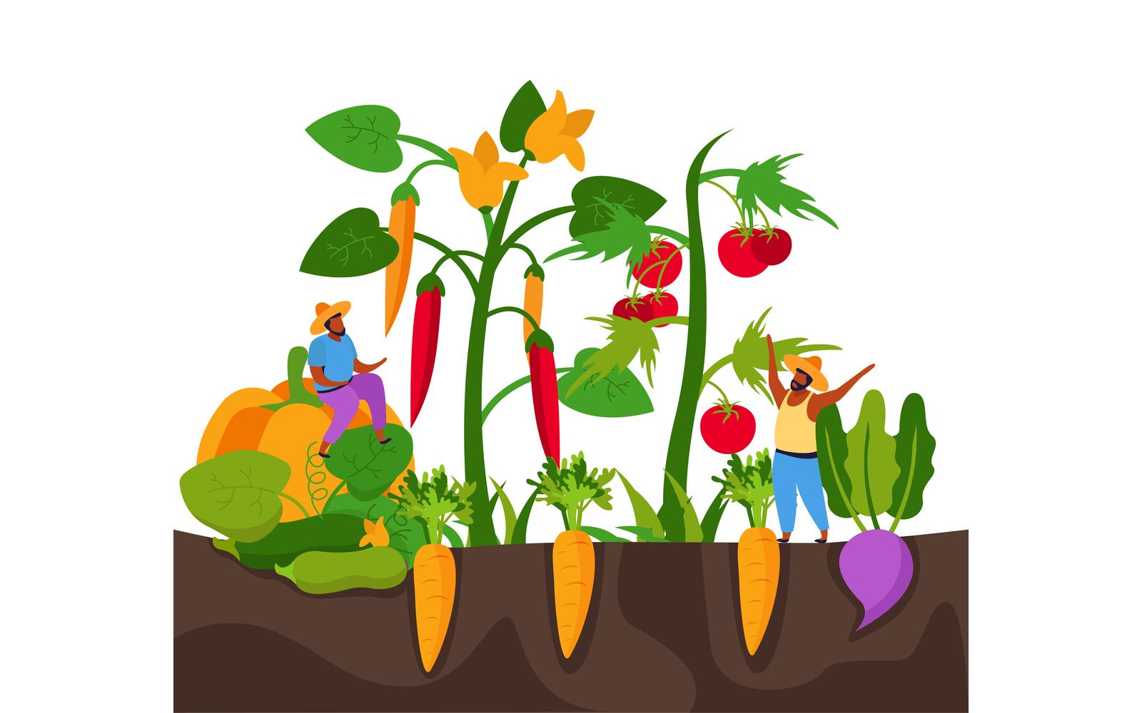 Harvesting Flat Background 3 Vector Illustration Concept