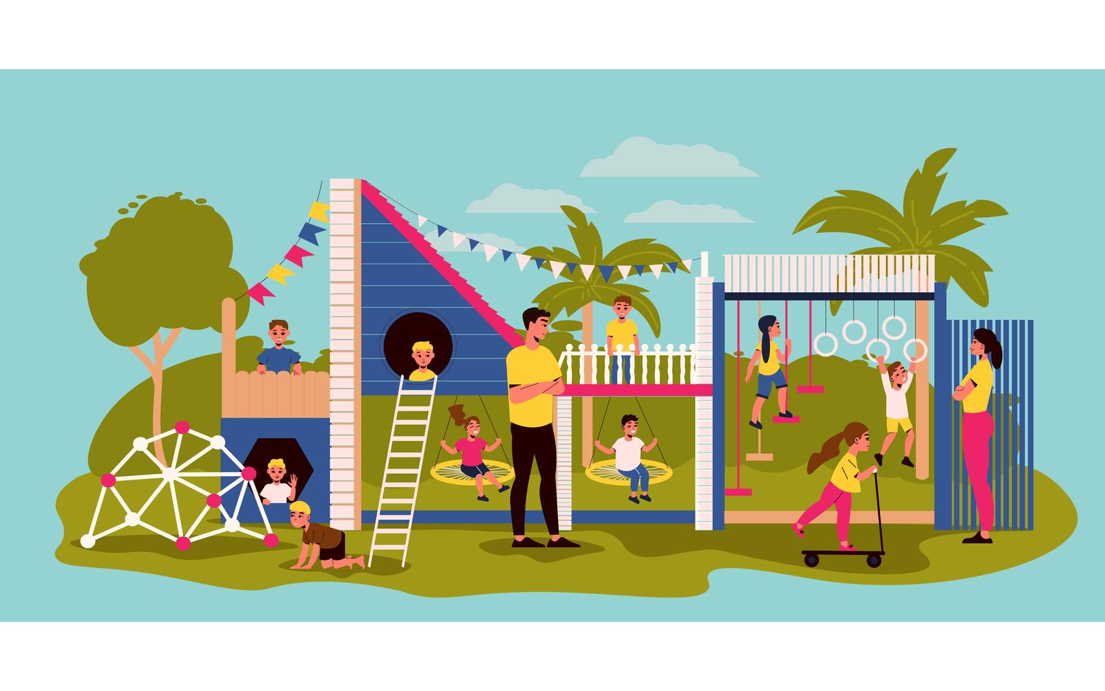 Kids Playground Illustration Vector Illustration Concept