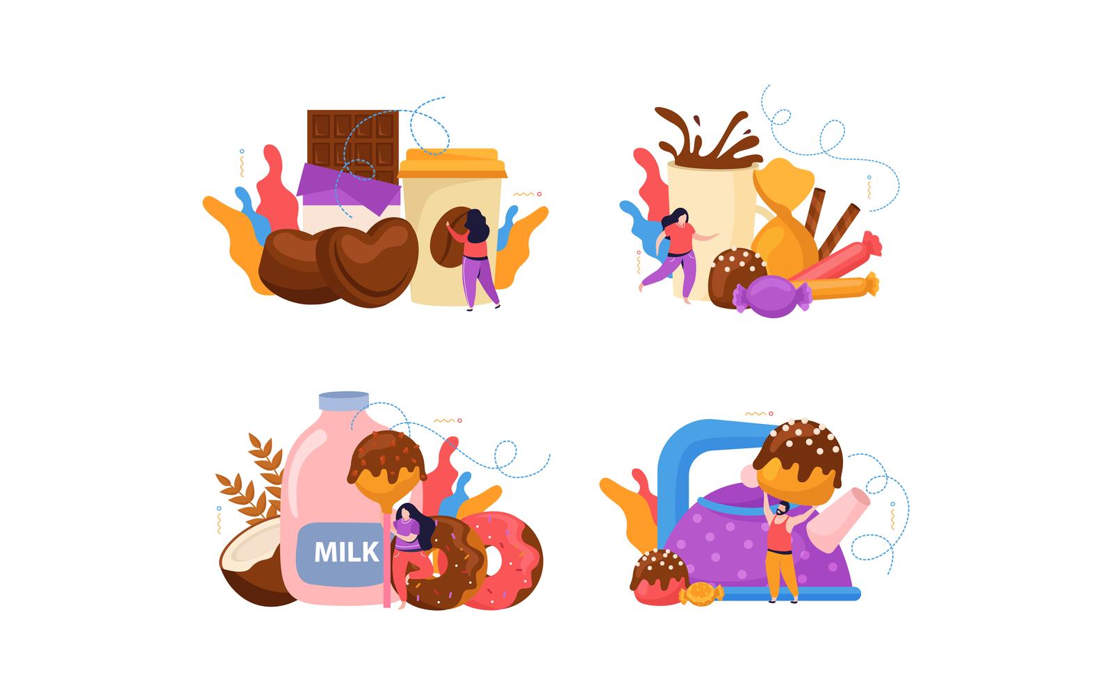 World Chocolate Day Composition 2 Vector Illustration Concept