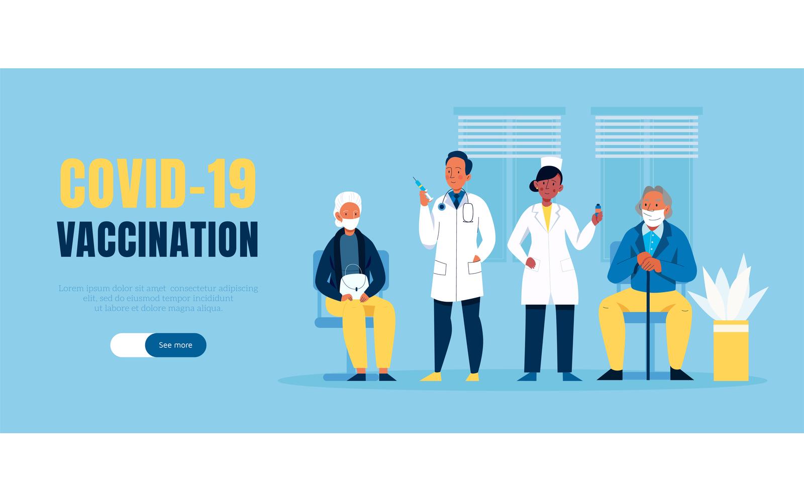 Vaccination Covid Horizontal Banner Vector Illustration Concept