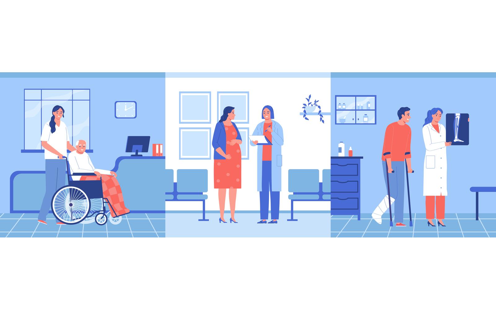 Hospital Design Concept Vector Illustration Concept