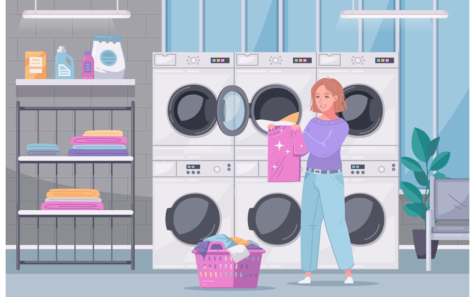 Laundry Cartoon 5 Vector Illustration Concept