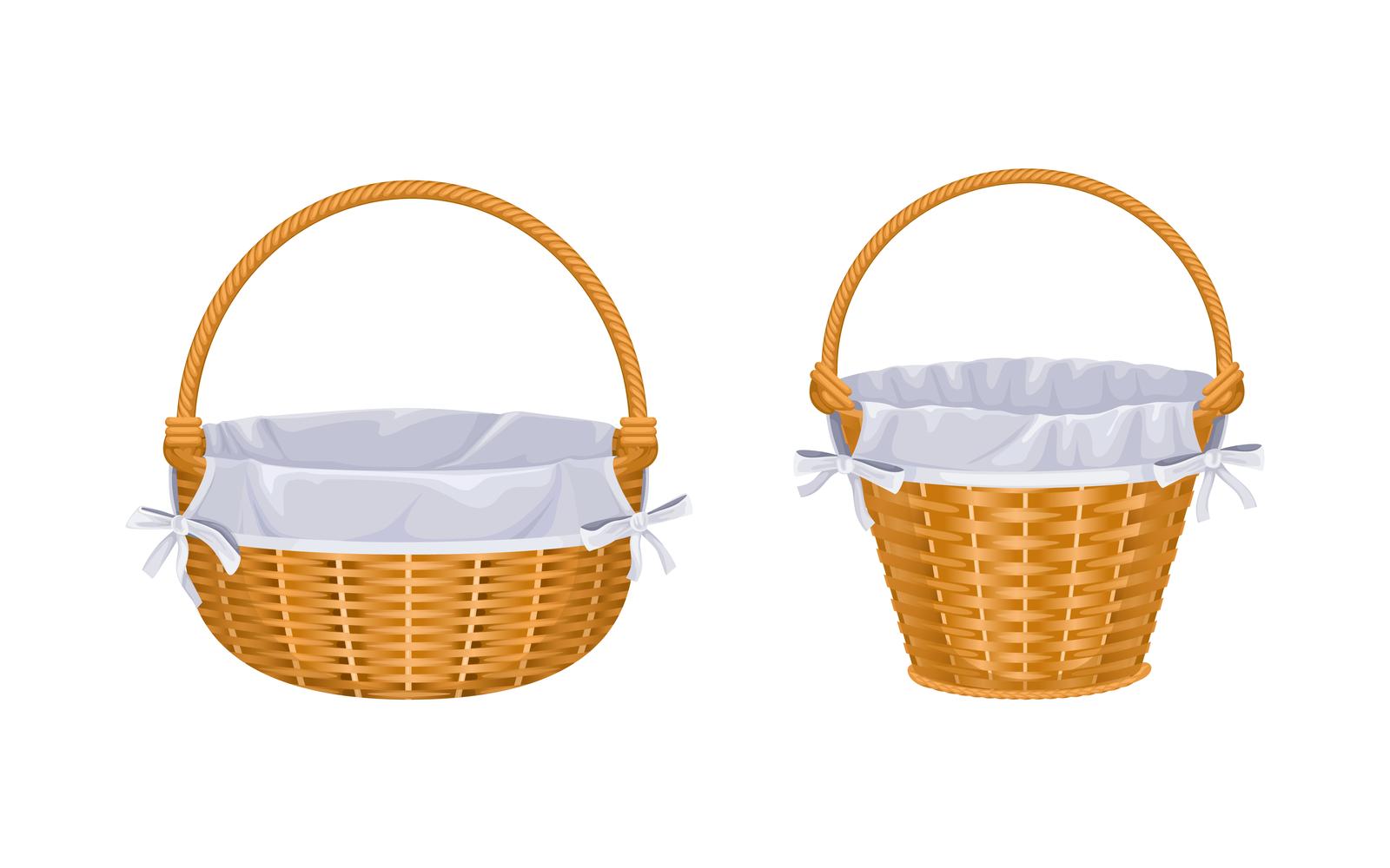 Wicker Baskets Vector Illustration Concept