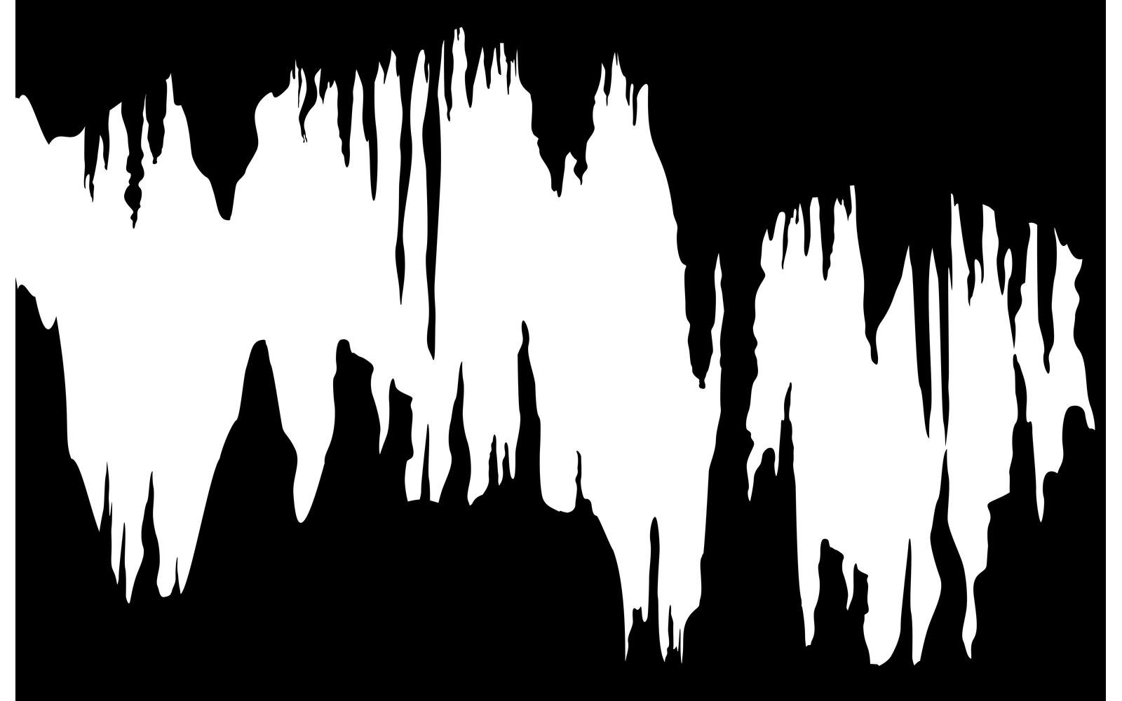 Stalactites Stalagmites Black White Vector Illustration Concept