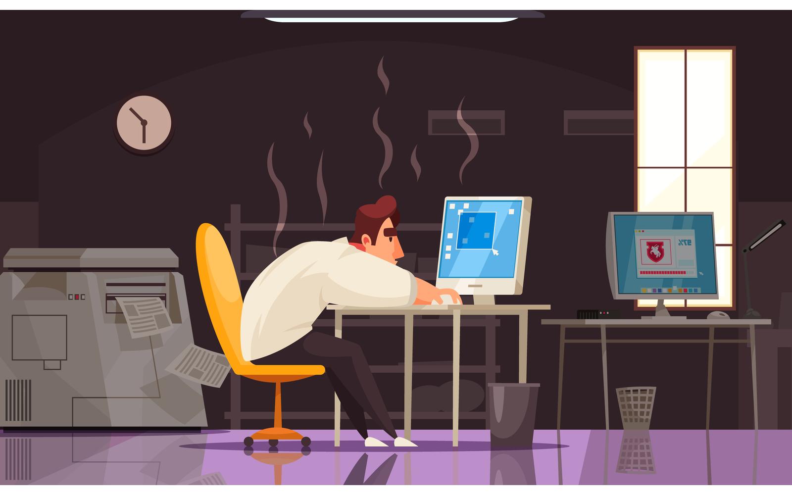 Professional Burnout 4 Vector Illustration Concept