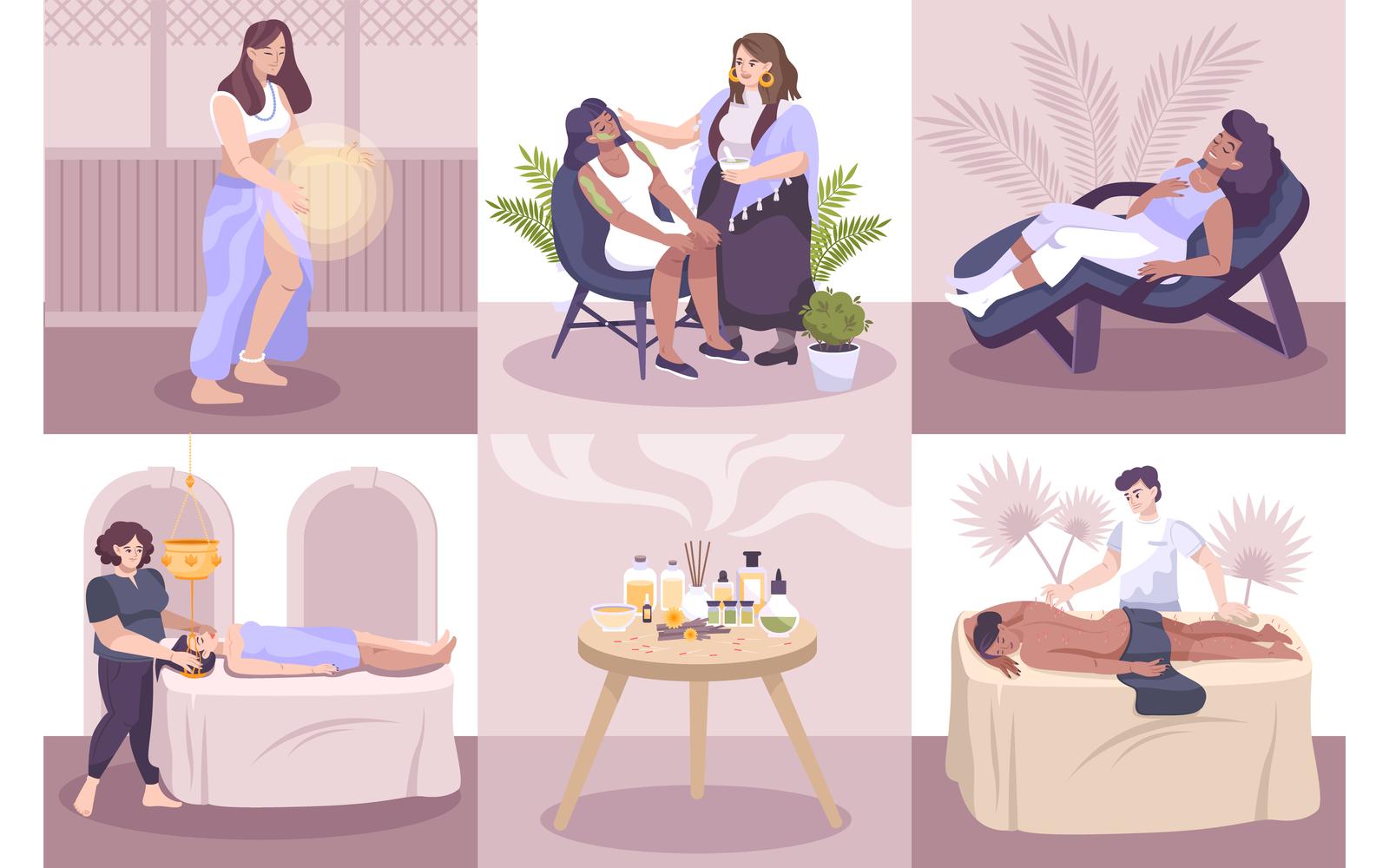 Alternative Medicine Composition Set Flat Vector Illustration Concept