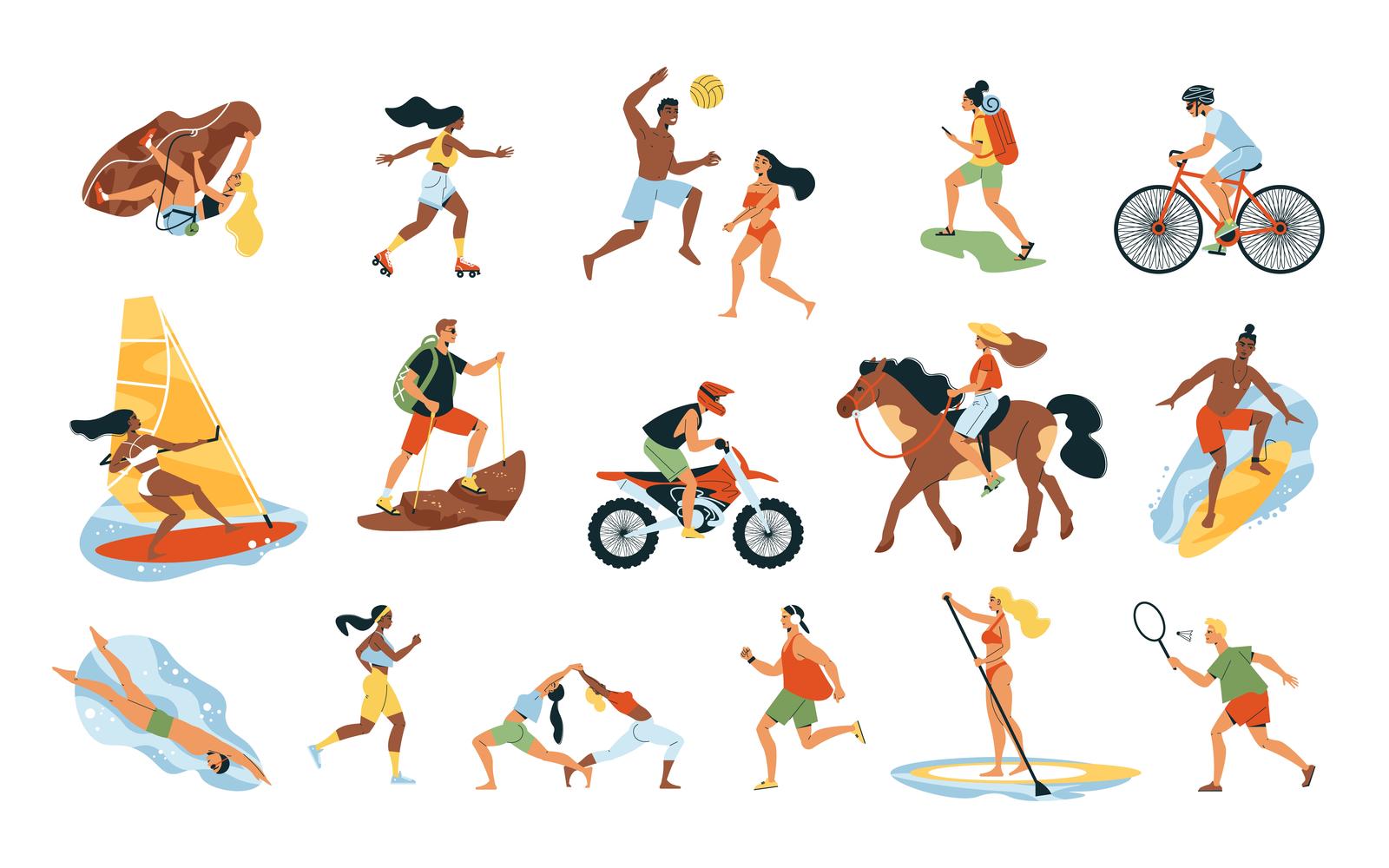 Summer Sport Set Vector Illustration Concept