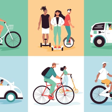 Transport Bicyclist Illustrations Templates 204823
