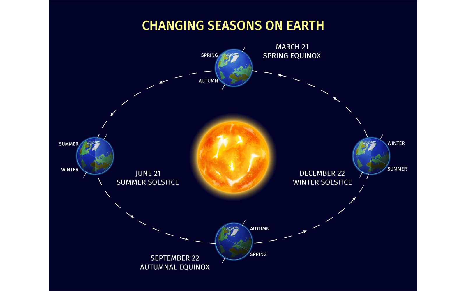 Earth Seasons Vector Illustration Concept