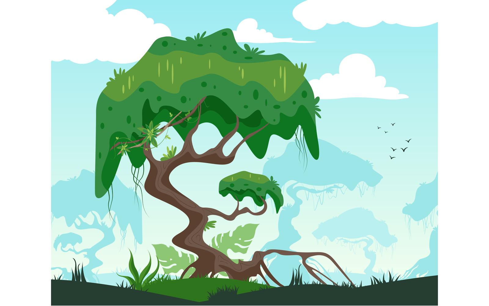 Jungle Plants Vector Illustration Concept