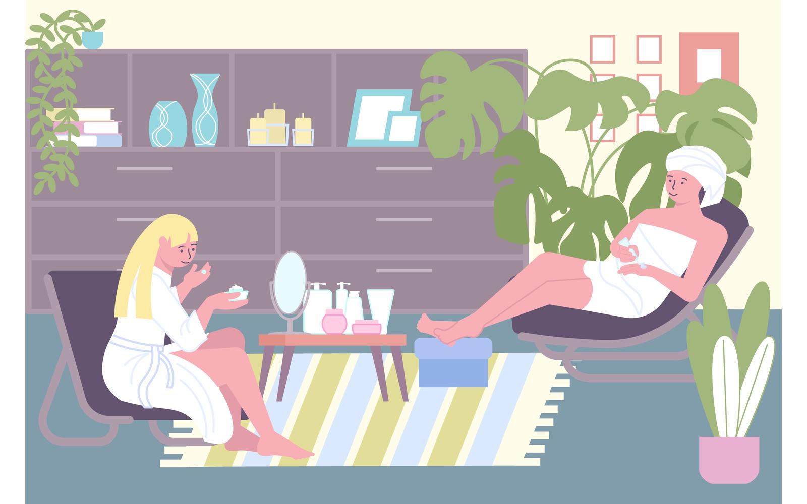 Cosmetic Home Care Flat Vector Illustration Concept