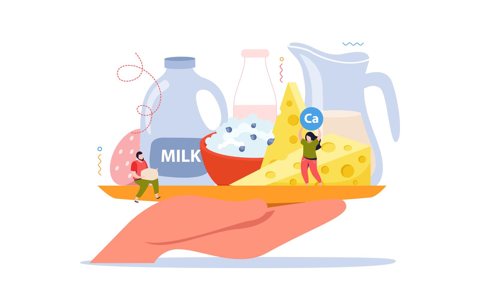 Milk Usage Flat Background 2 Vector Illustration Concept