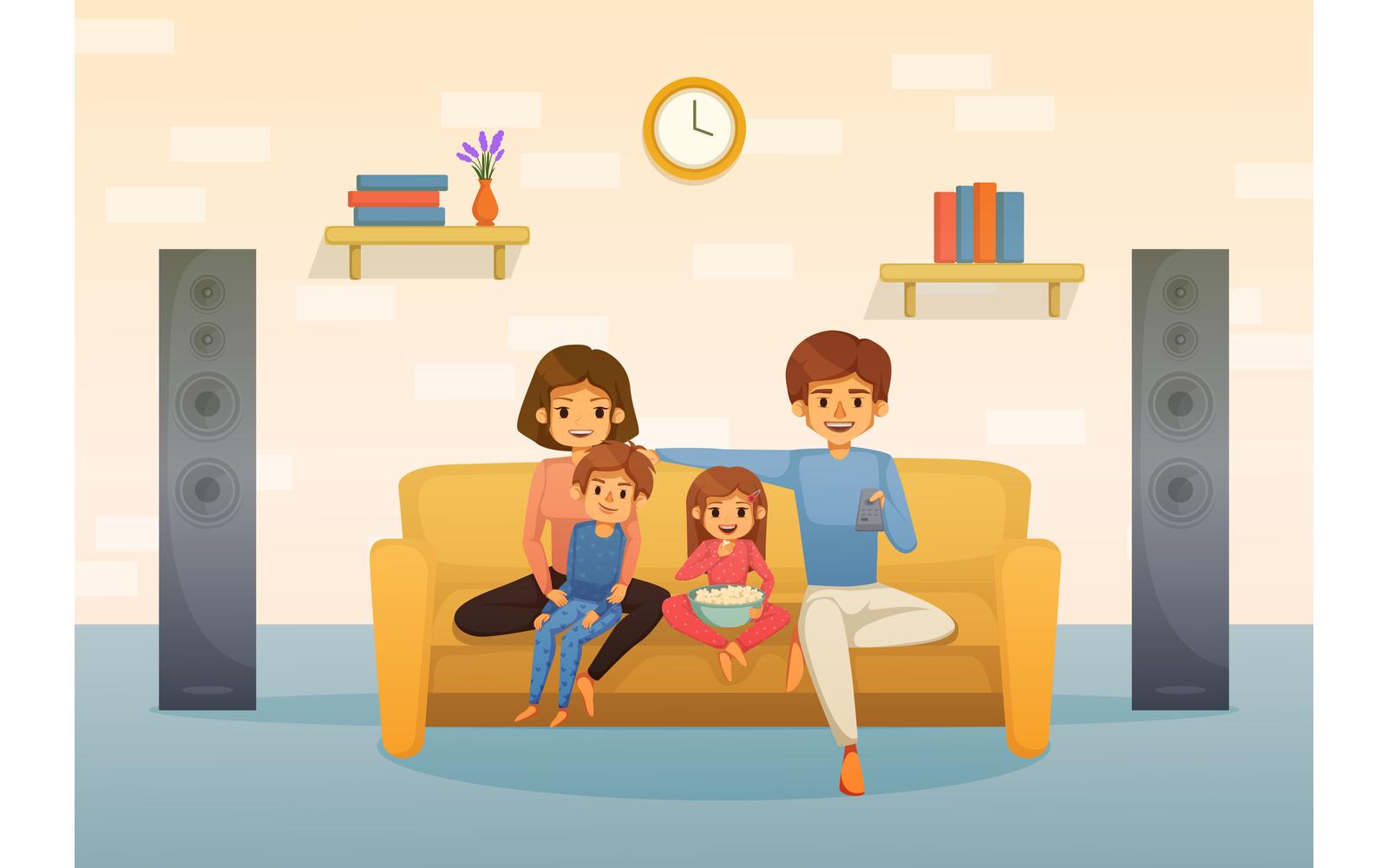 Family Holidays Cartoon 4 Vector Illustration Concept