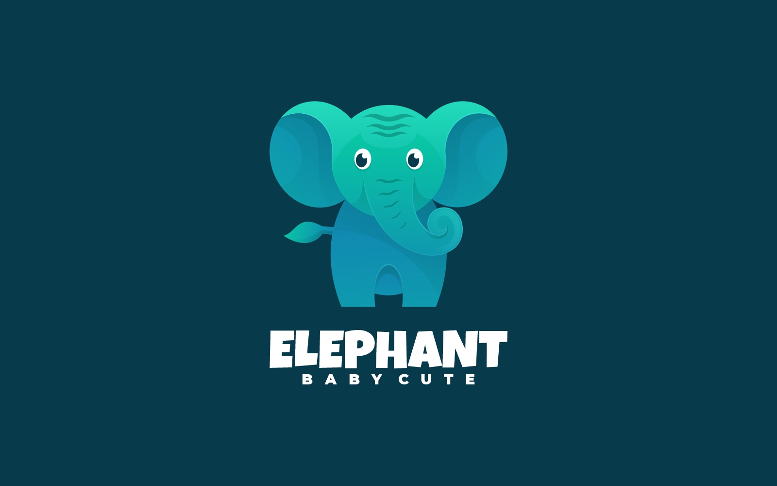 Baby Elephant Gradient Logo