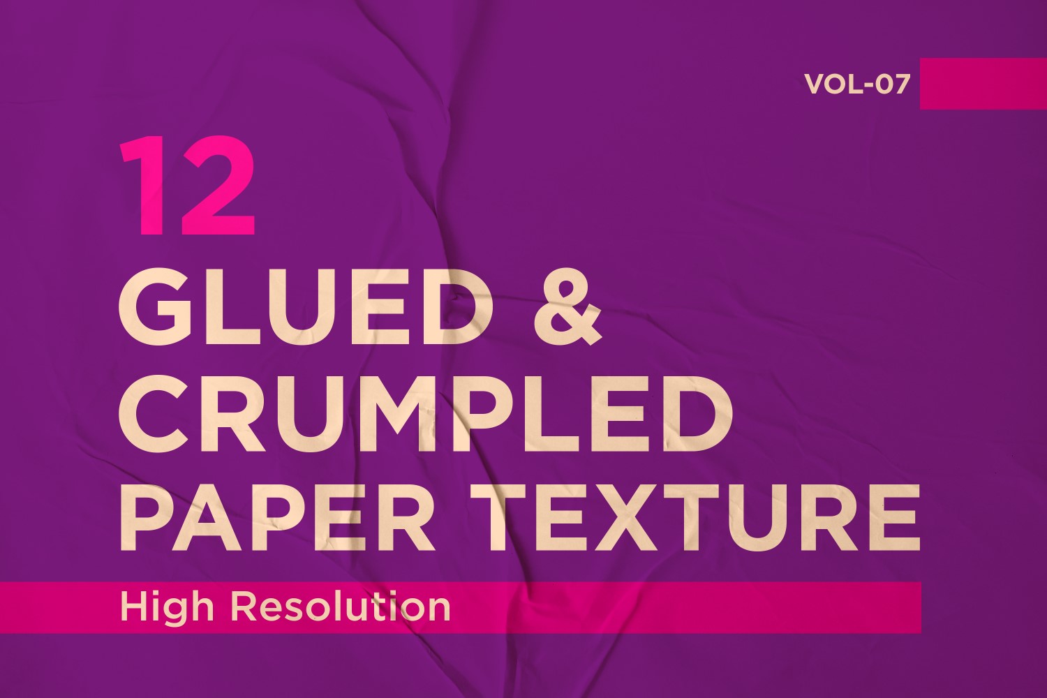 Glued, Wrinkled and Crumpled Paper Texture Vol 7