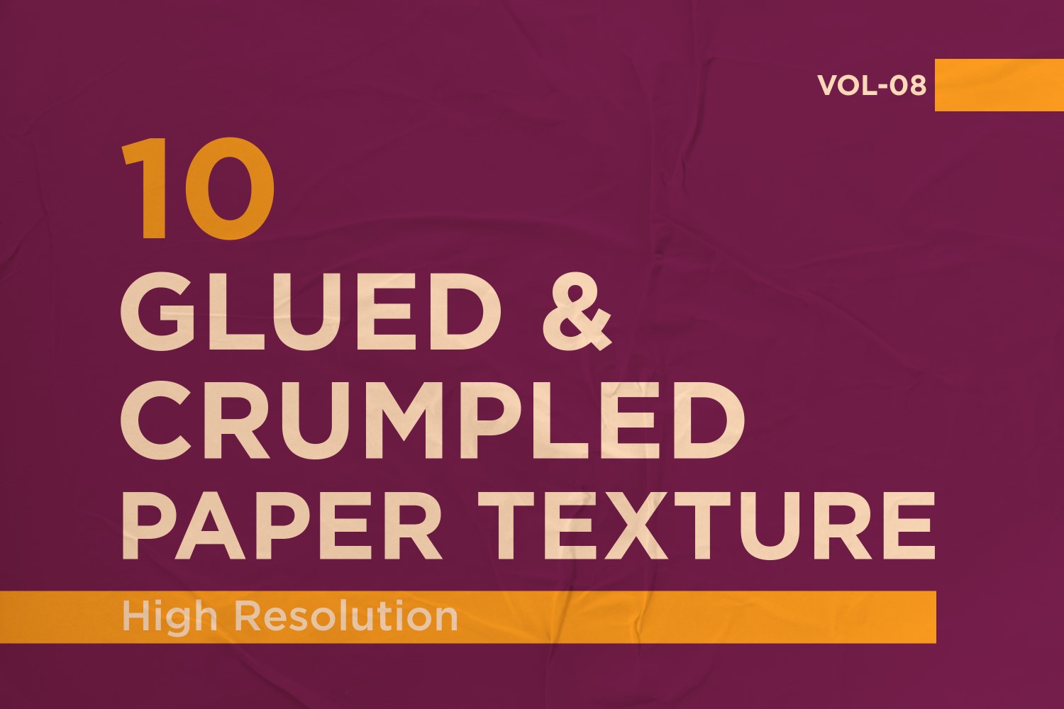 Glued, Wrinkled and Crumpled Paper Texture Vol 8