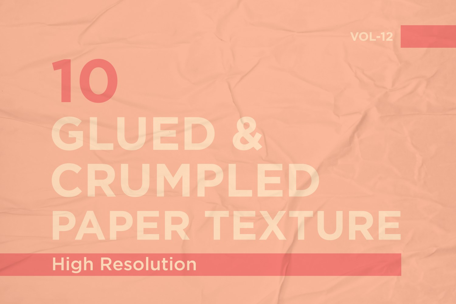 Glued, Wrinkled and Crumpled Paper Texture Vol 12