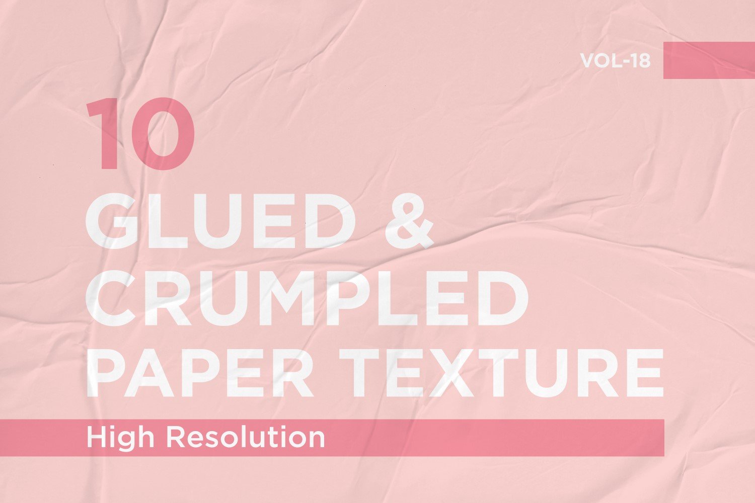 Glued, Wrinkled and Crumpled Paper Texture Vol 18