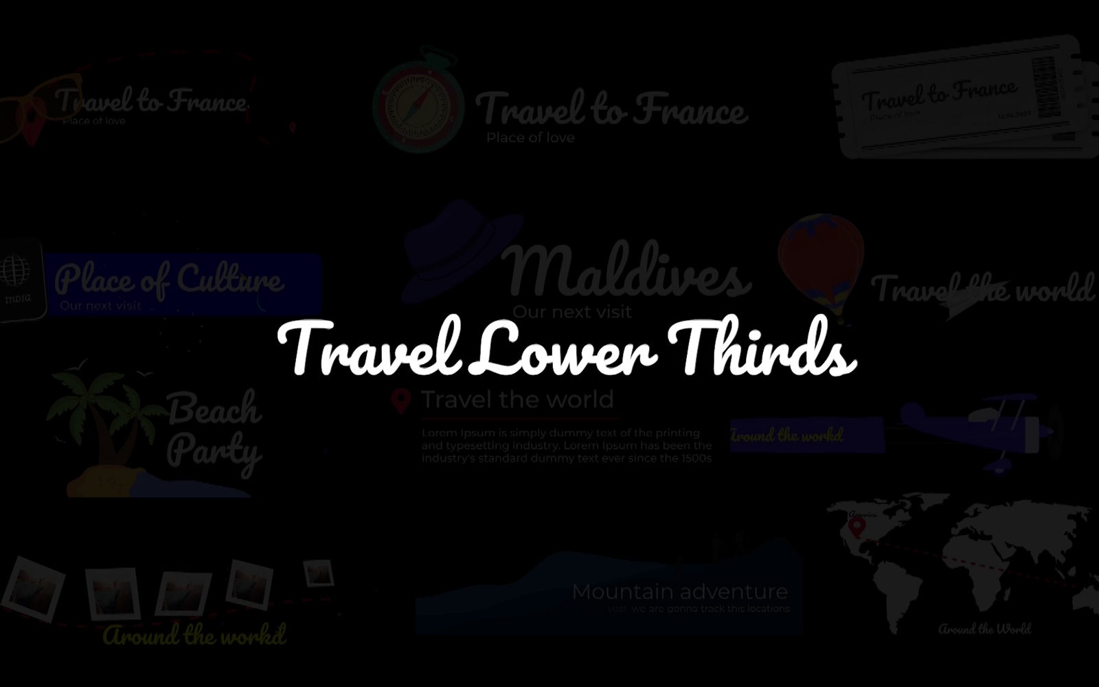 Travel Lower Thirds Motion Graphics Template