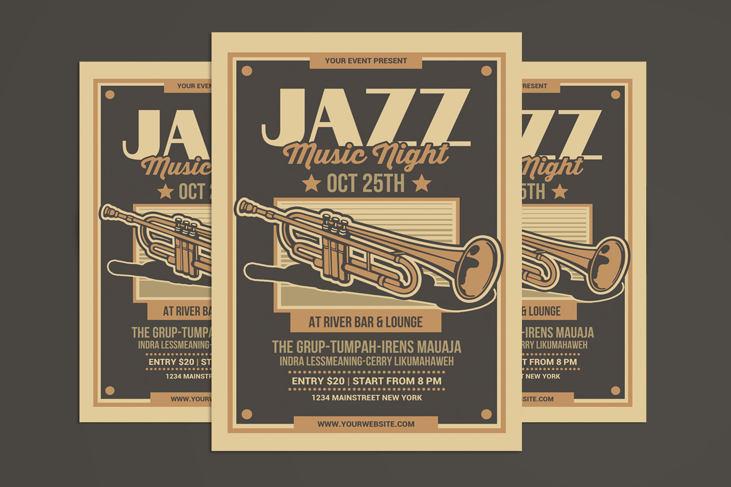 Jazz Music Flyer Poster Template