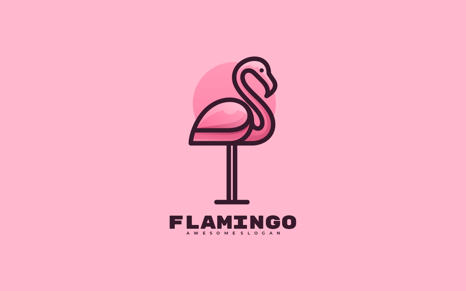 Flamingo Color Mascot Logo