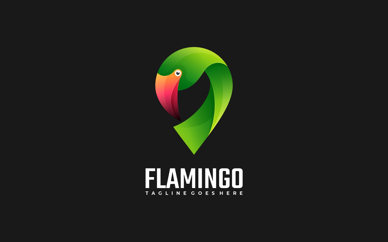 Green Flamingo Gradient Logo