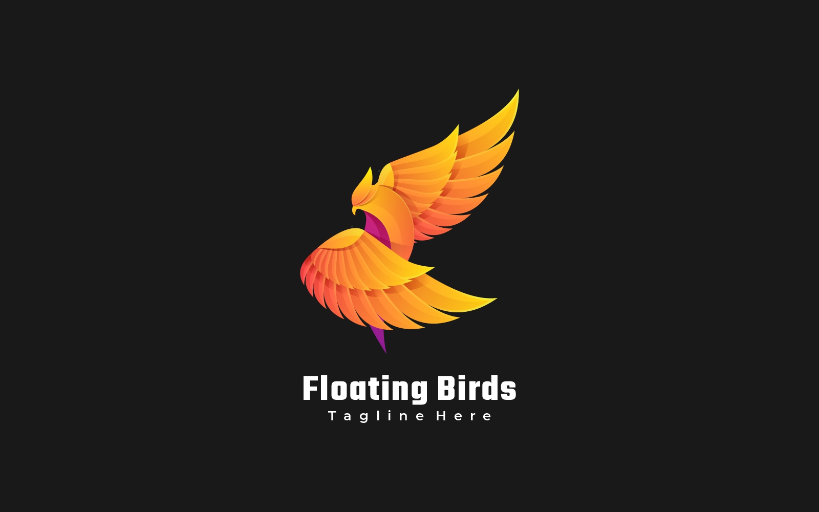 Floating Birds Gradient Colorful Logo