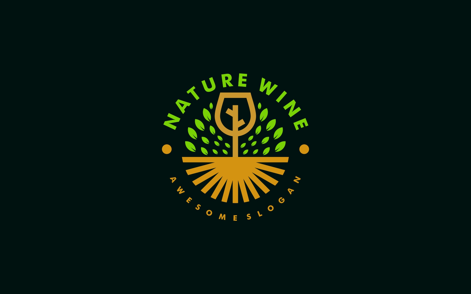 Nature Wine Vintage Logo Style