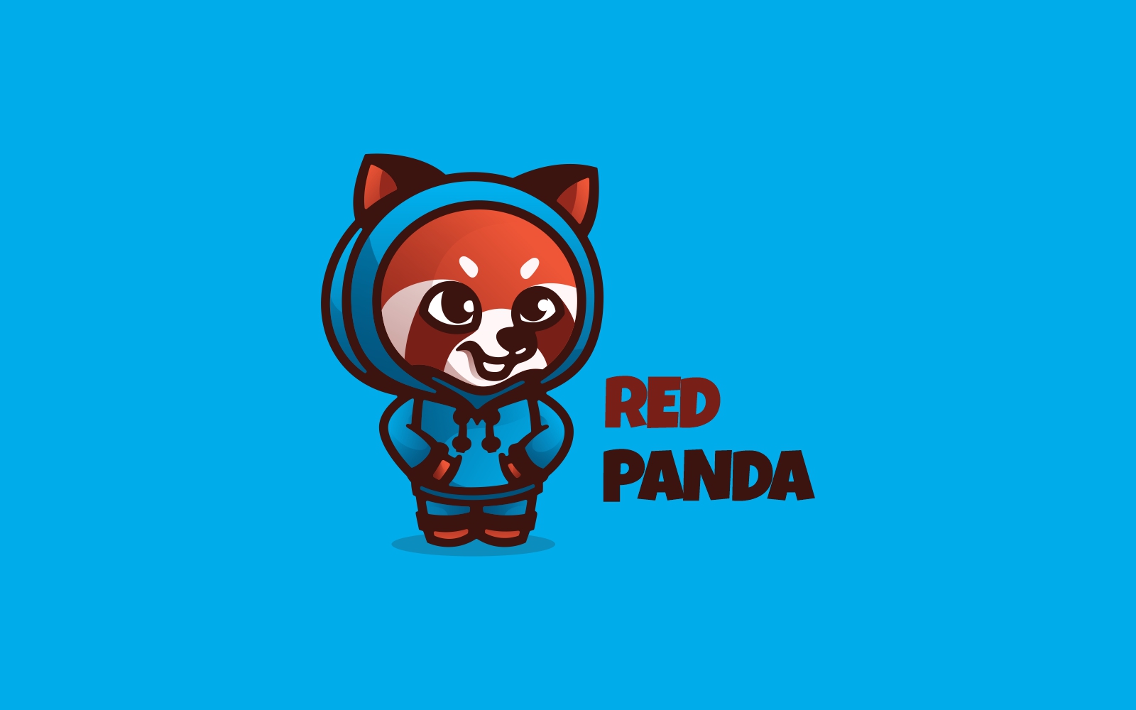 Red Panda Cartoon Logo Style