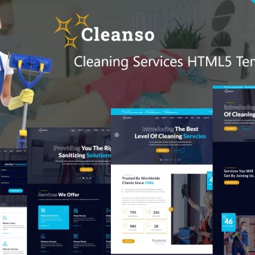 Cleaning Cleaning Responsive Website Templates 205302