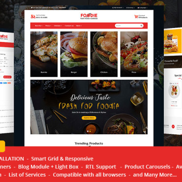 Fast Food OpenCart Templates 205309