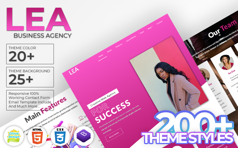Lea - Business Agency HTML5 Landing Page Template