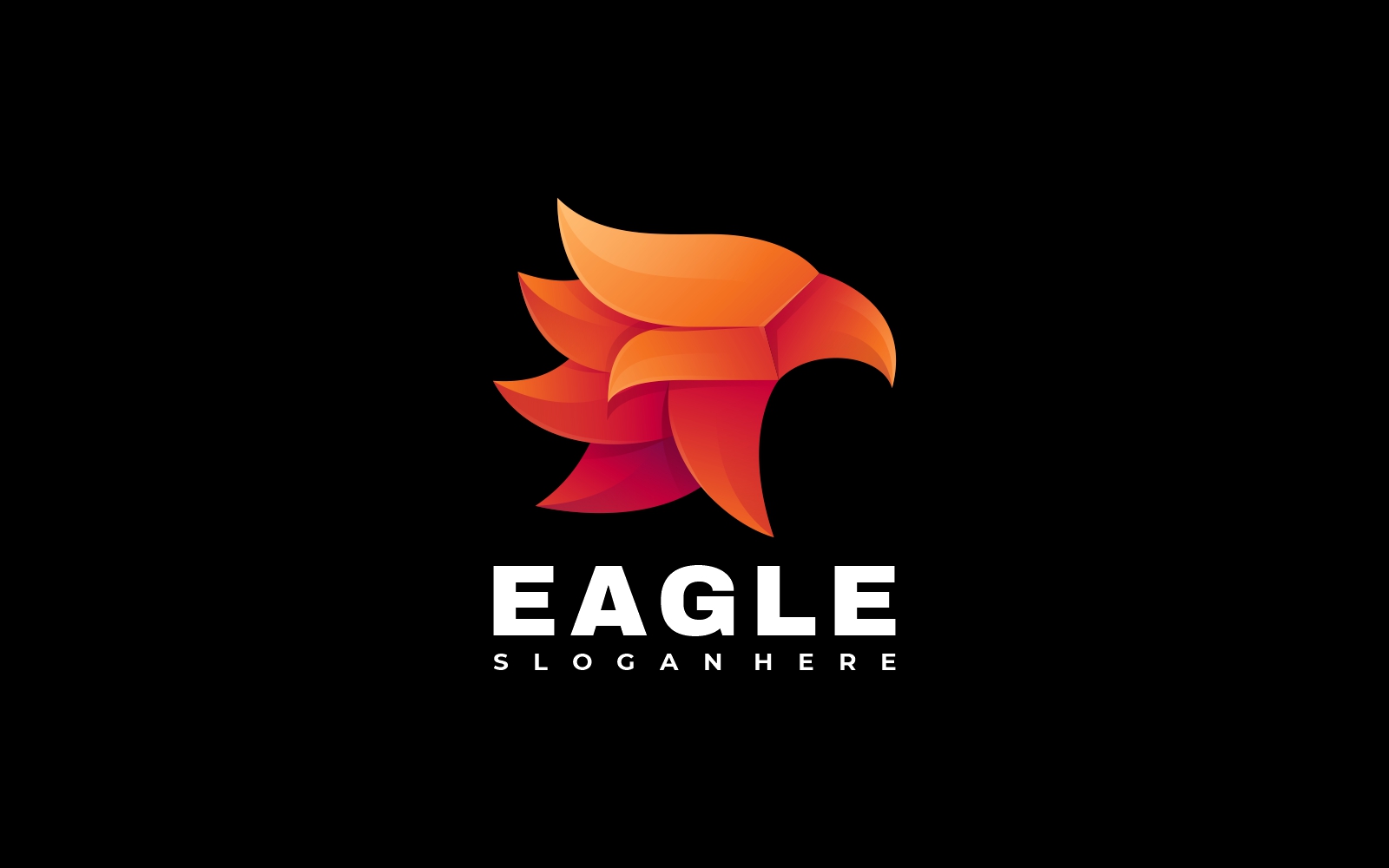 Eagle Head Gradient Logo Style