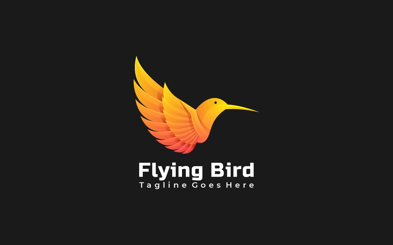 Flying Bird Gradient Logo Template