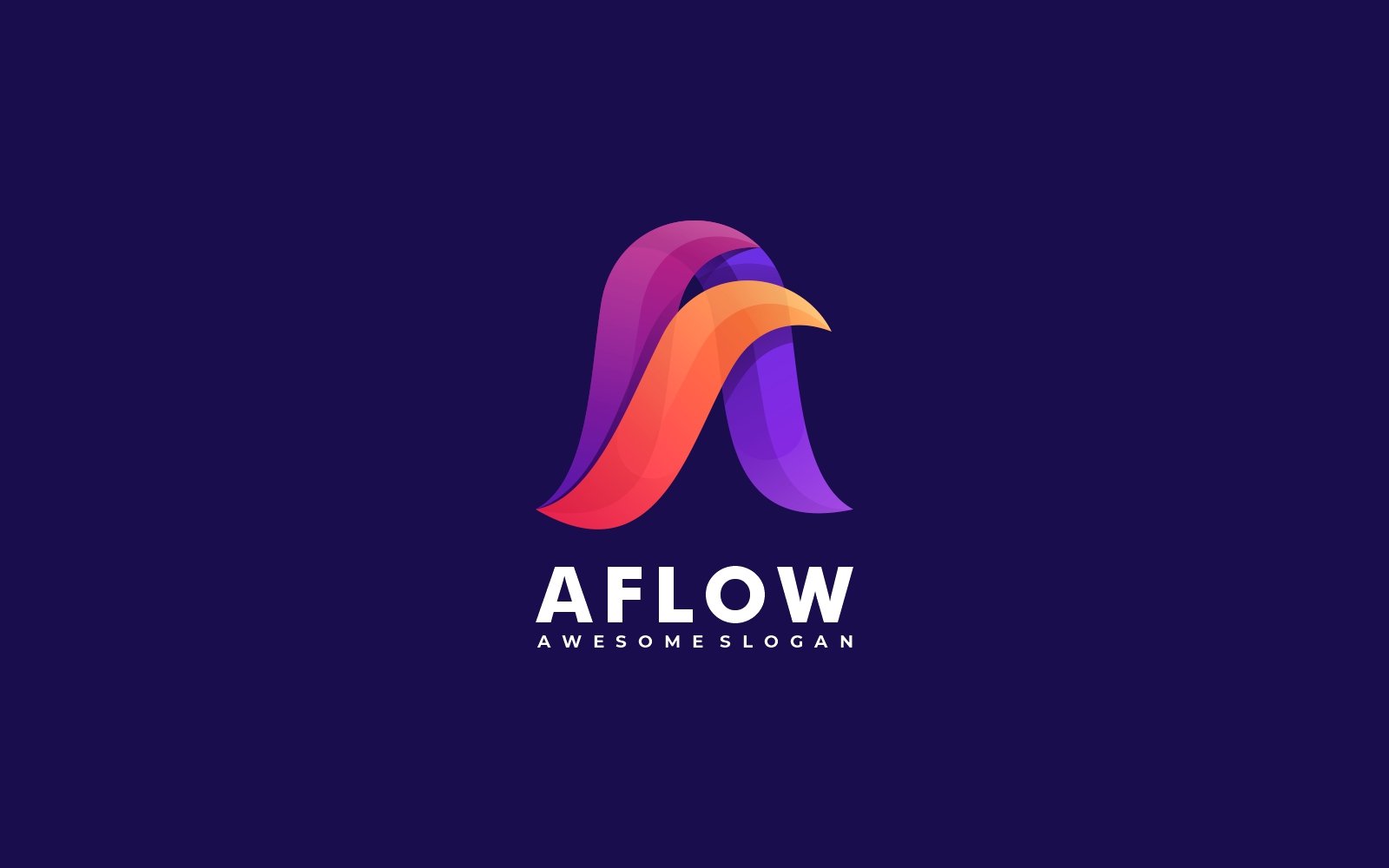 Letter A Gradient Colorful Logo Style