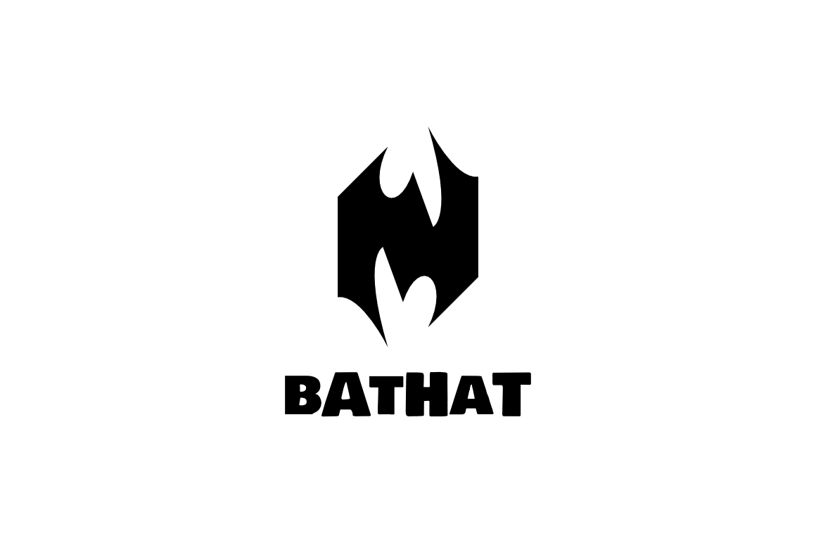 Letter H Black Bat Simple Logo