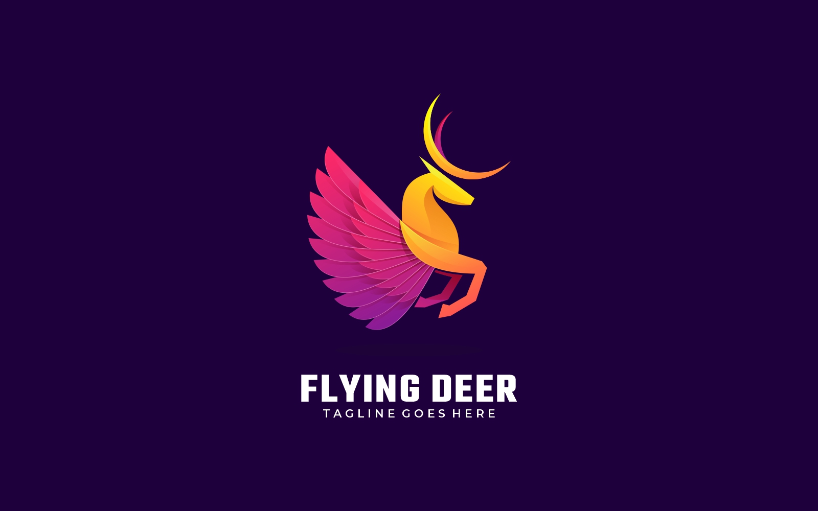 Flying Deer Gradient Colorful Logo