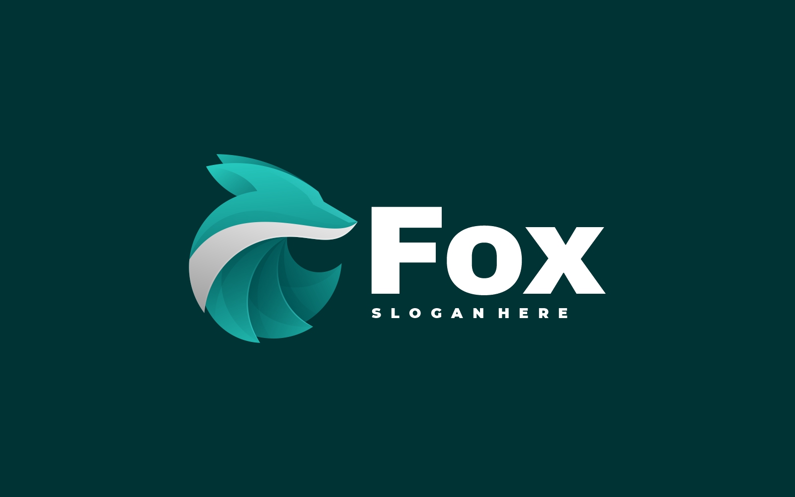 Fox Head Gradient Logo Style