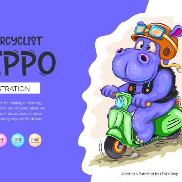 Hippo Animal Vectors Templates 205594